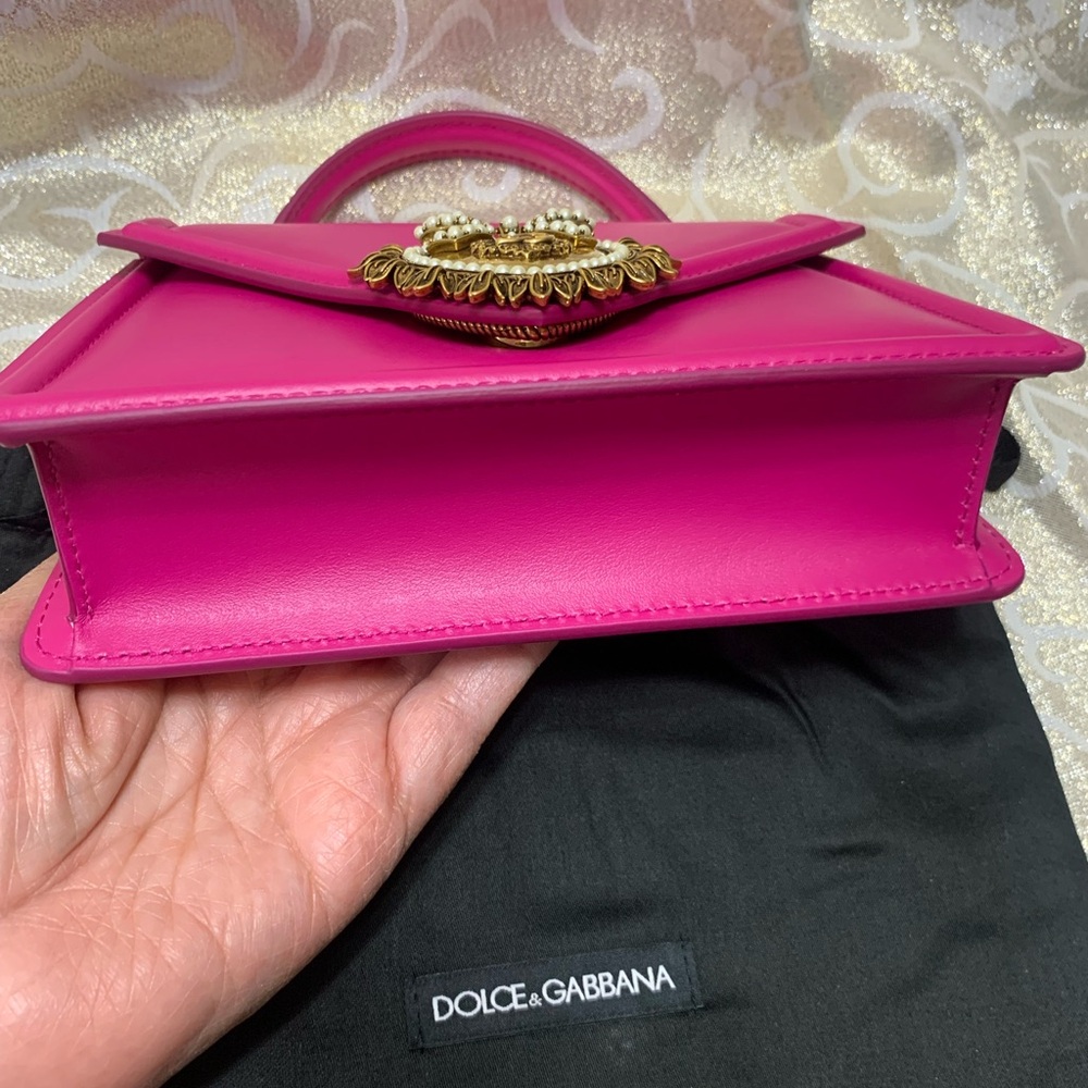 RESERVED Dolce & Gabbana Pink Mini Bag with Gold Accents - Picture 2 of 8